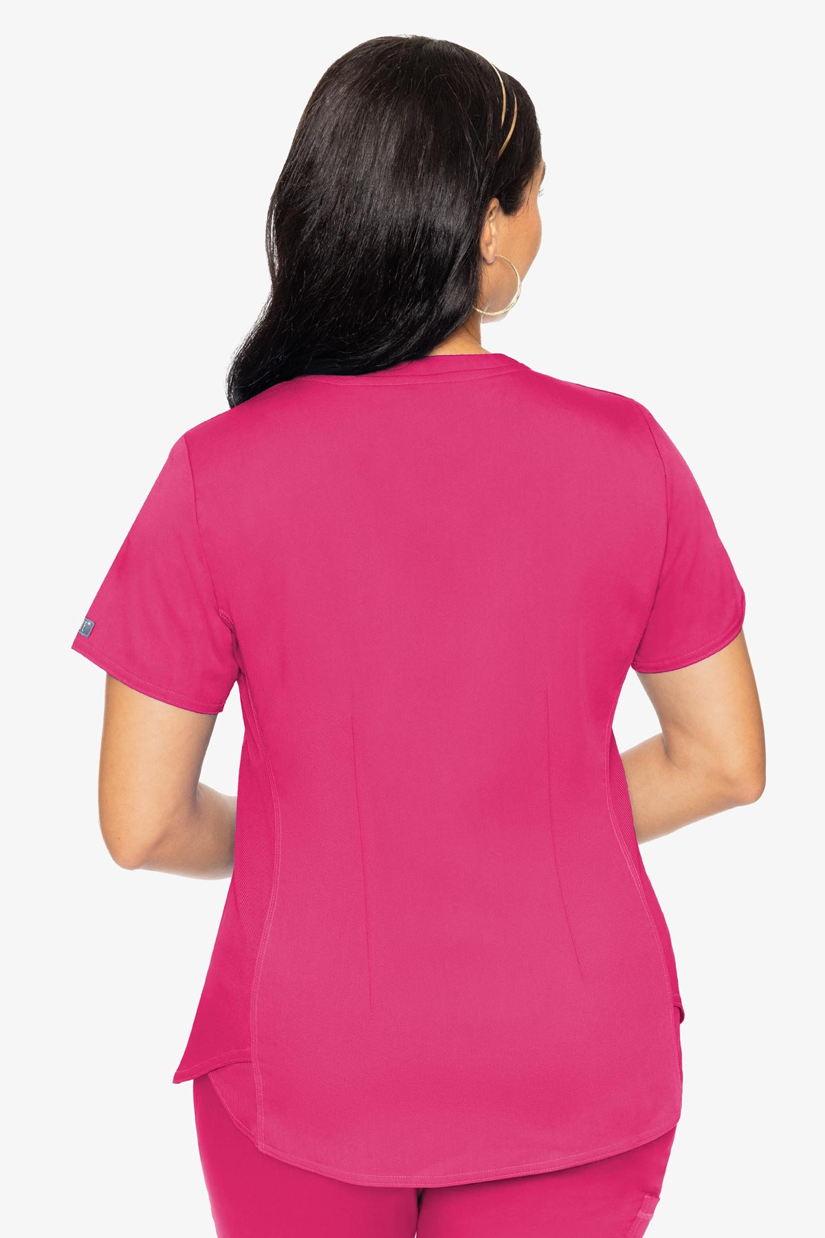 Med Couture 7459 Touch V-neck Shirttail Top-Pink Punch