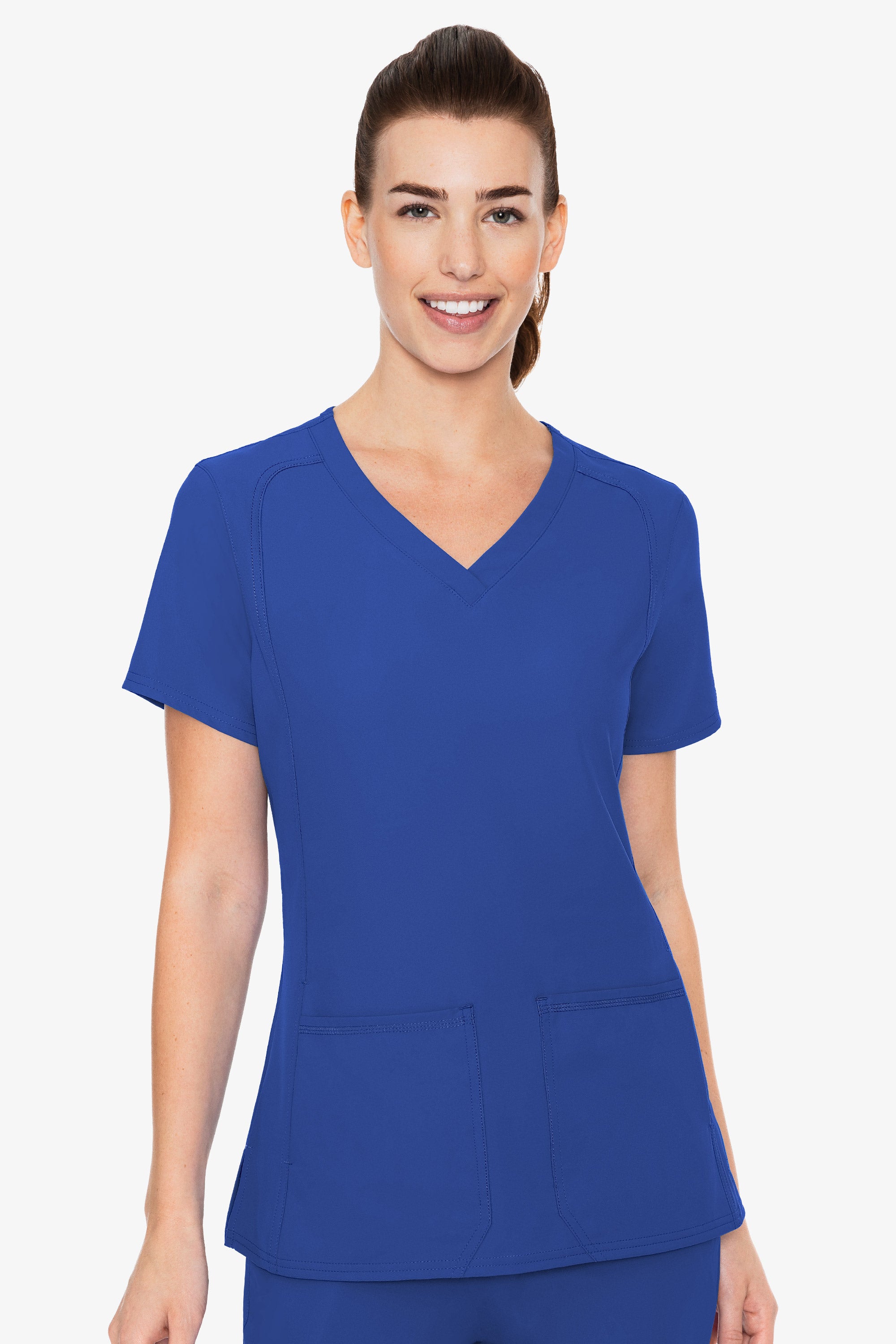 Med Couture 2468 Insight Side Pocket Top-Royal Blue